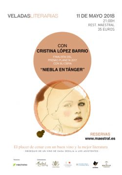Cristina López Barrio, finalista del Premio Planeta, protagonista en las Veladas Literarias Maestral